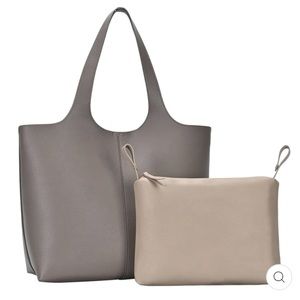 NWOT Madison West, Vegan Leather Elle Tote, Taupe.